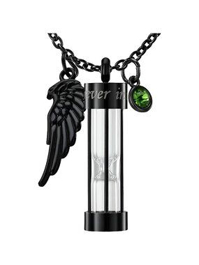 Cremation Urn Necklace for Ashes Timeless Hourglass Memorial Pendant Keepsake